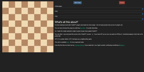 Screenshot of ChessGPT