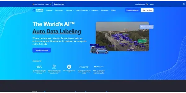 Screenshot of Clarifai
