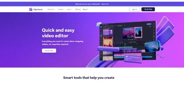 Screenshot of Clipchamp