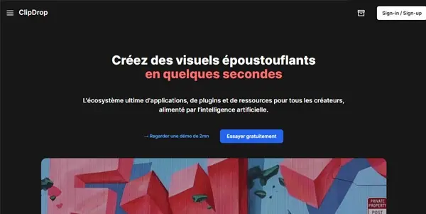 Screenshot of Clipdrop