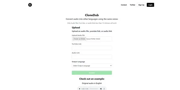 Screenshot of CloneDub