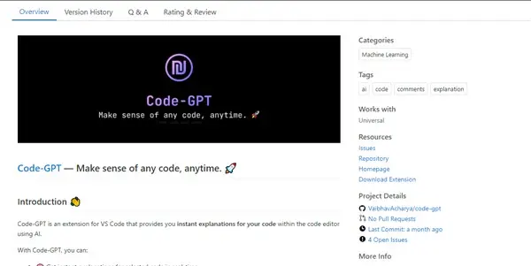 Screenshot of Code-GPT