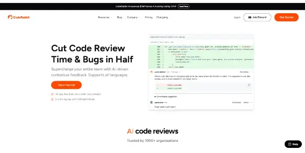 Screenshot of CodeRabbit