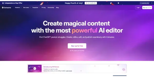 Screenshot of Cohesive