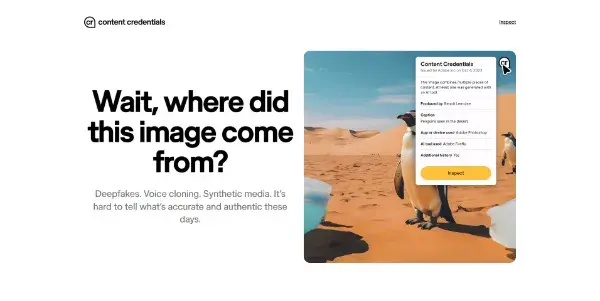 Screenshot of Content Credentials