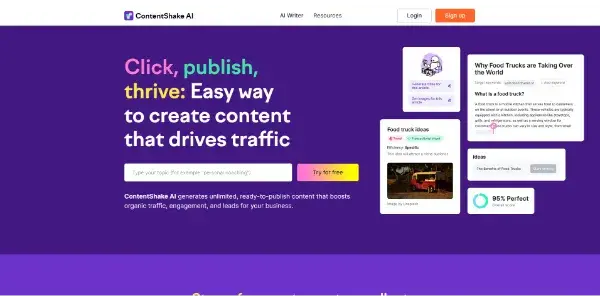 Screenshot of ContentShake AI