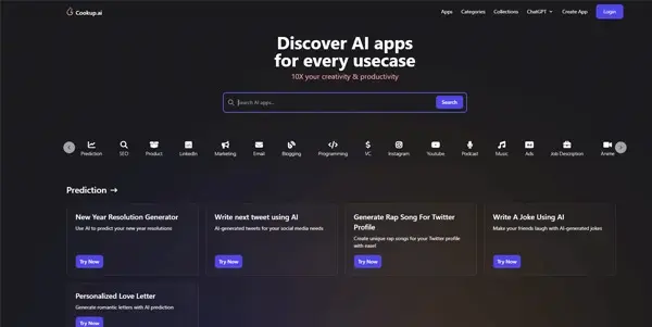 Screenshot of Cookup.ai