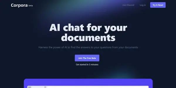Screenshot of Corpora