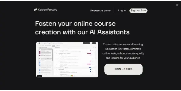 Screenshot of CourseFactory AI