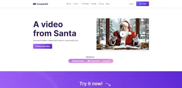 Screenshot of CreatorKit Santa