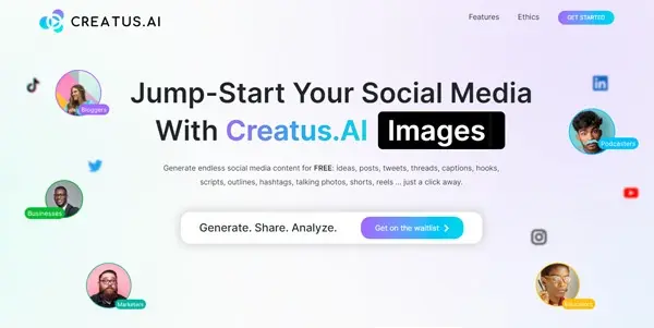 Screenshot of Creatus AI
