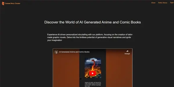 Screenshot of Custom Story Creator