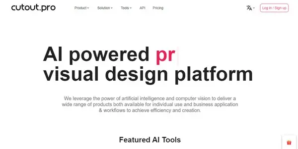 Screenshot of Cutout Pro