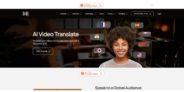 Screenshot of D-ID Video Translate