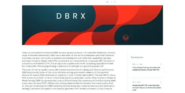 Screenshot of DBRX by Databricks