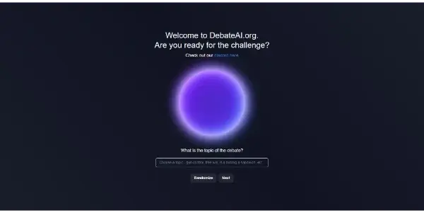 Screenshot of DebateAI