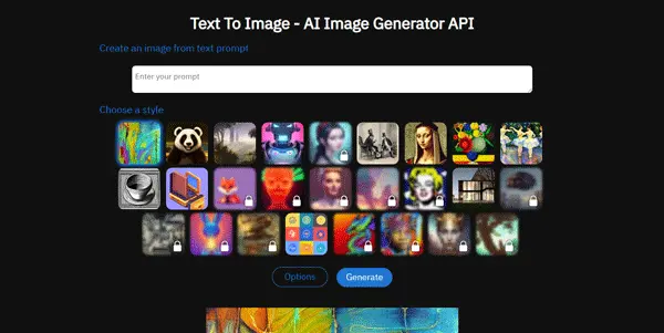 Screenshot of DeepAI