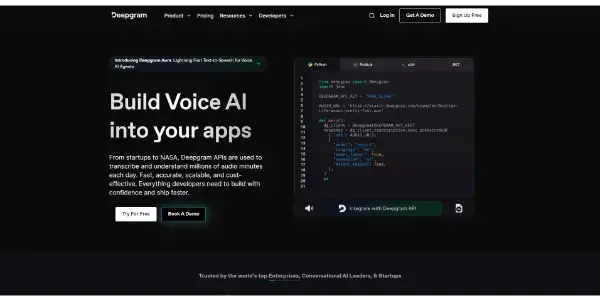 Screenshot of Deepgram