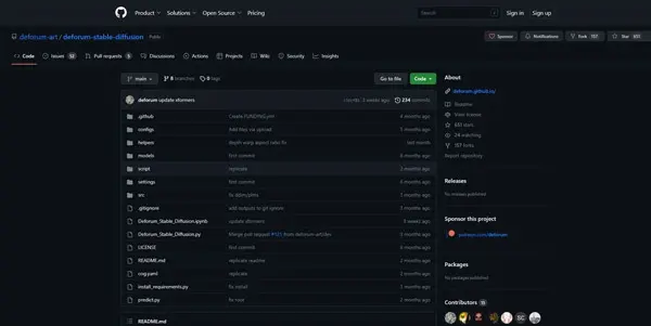 Screenshot of Deforum Stable Diffusion