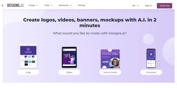 Screenshot of Designs AI