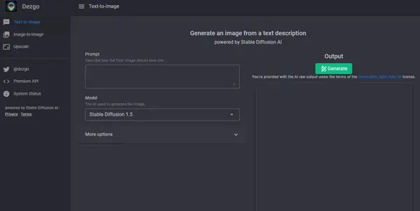 Screenshot of Dezgo