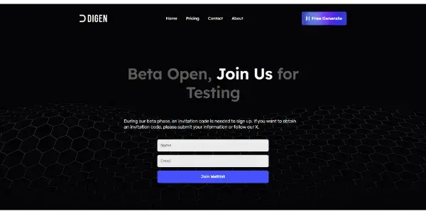 Screenshot of Digen AI