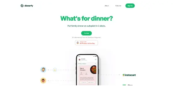 Screenshot of Dinnerfy