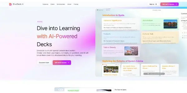 Screenshot of DiveDeck.ai