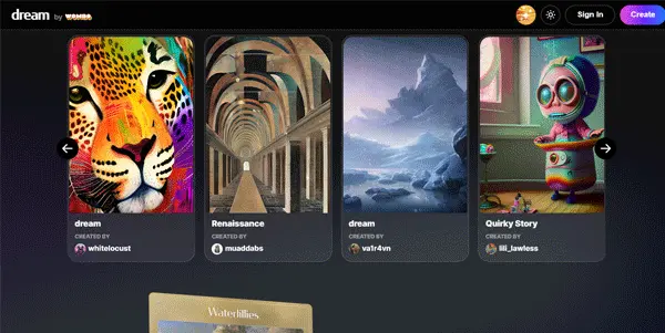 Screenshot of Dream AI