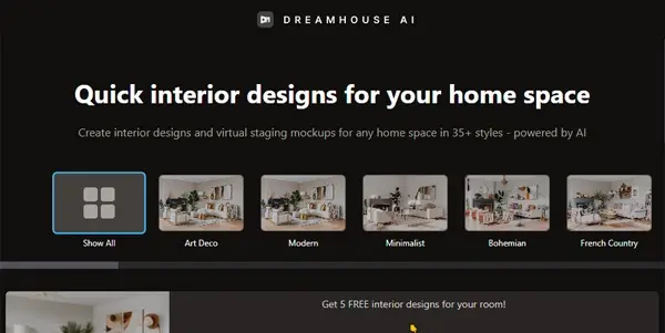 Screenshot of Dreamhouse AI