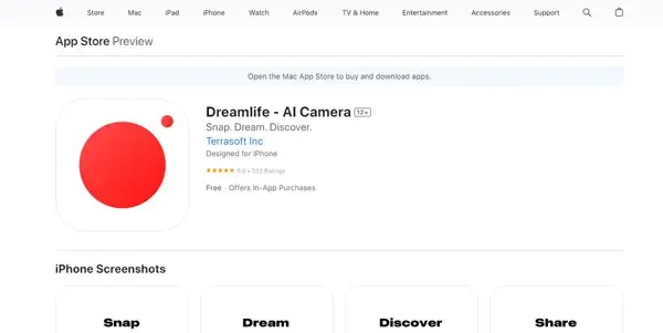 Screenshot of Dreamlife AI
