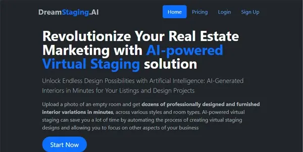 Screenshot of DreamStaging AI