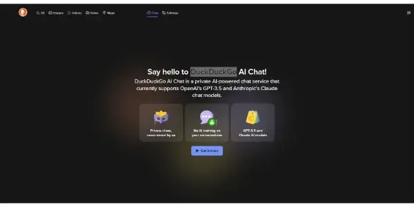 Screenshot of DuckDuckGo AI Chat