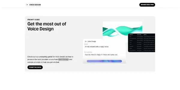 Screenshot of ElevenLabs Voice Design