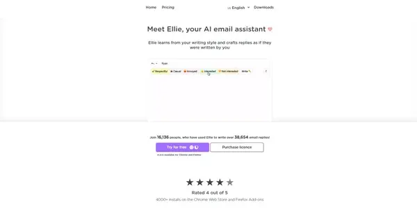 Screenshot of Ellie AI