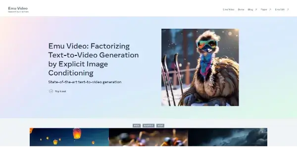 Screenshot of Emu Video by Meta