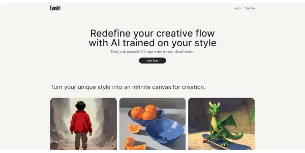 Screenshot of EverArt AI