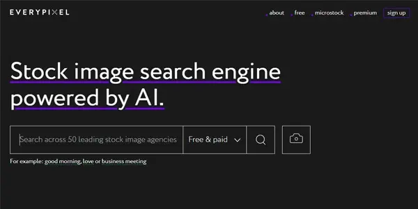 Screenshot of Everypixel