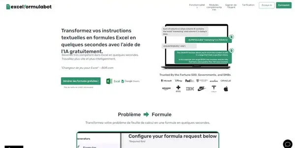 Screenshot of Excel Formula Bot