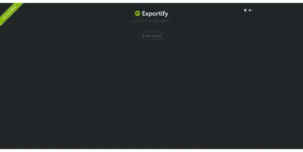 Screenshot of Exportify