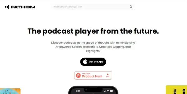 Screenshot of Fathom.fm