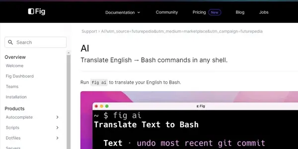 Screenshot of Fig AI