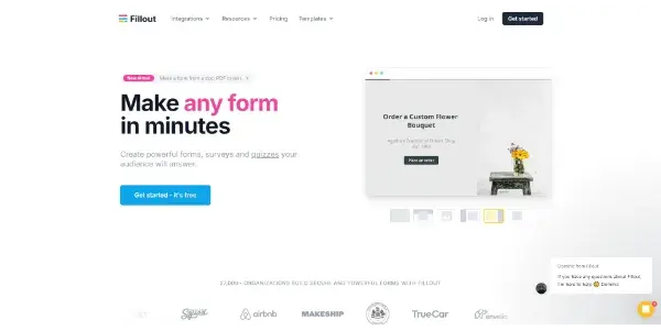Screenshot of Fillout AI