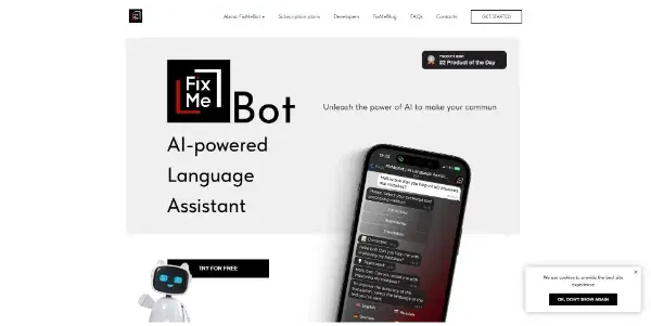 Screenshot of FixMeBot