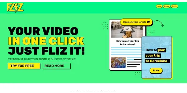 Screenshot of Fliz AI
