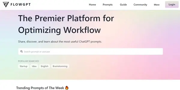 Screenshot of FlowGPT