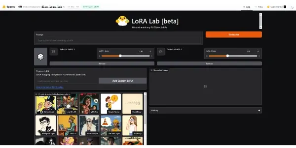 Screenshot of FLUX LoRa Lab