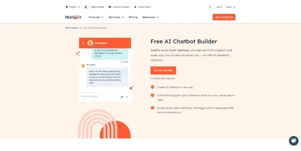 Screenshot of Free AI Chatbot Builder