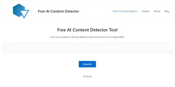 Screenshot of Free AI Content Detector