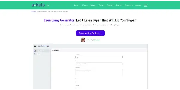 Screenshot of Free Essay Generator